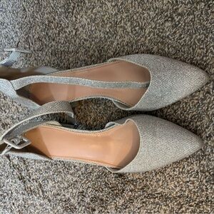 Silver Slingback Heels with Sparkle